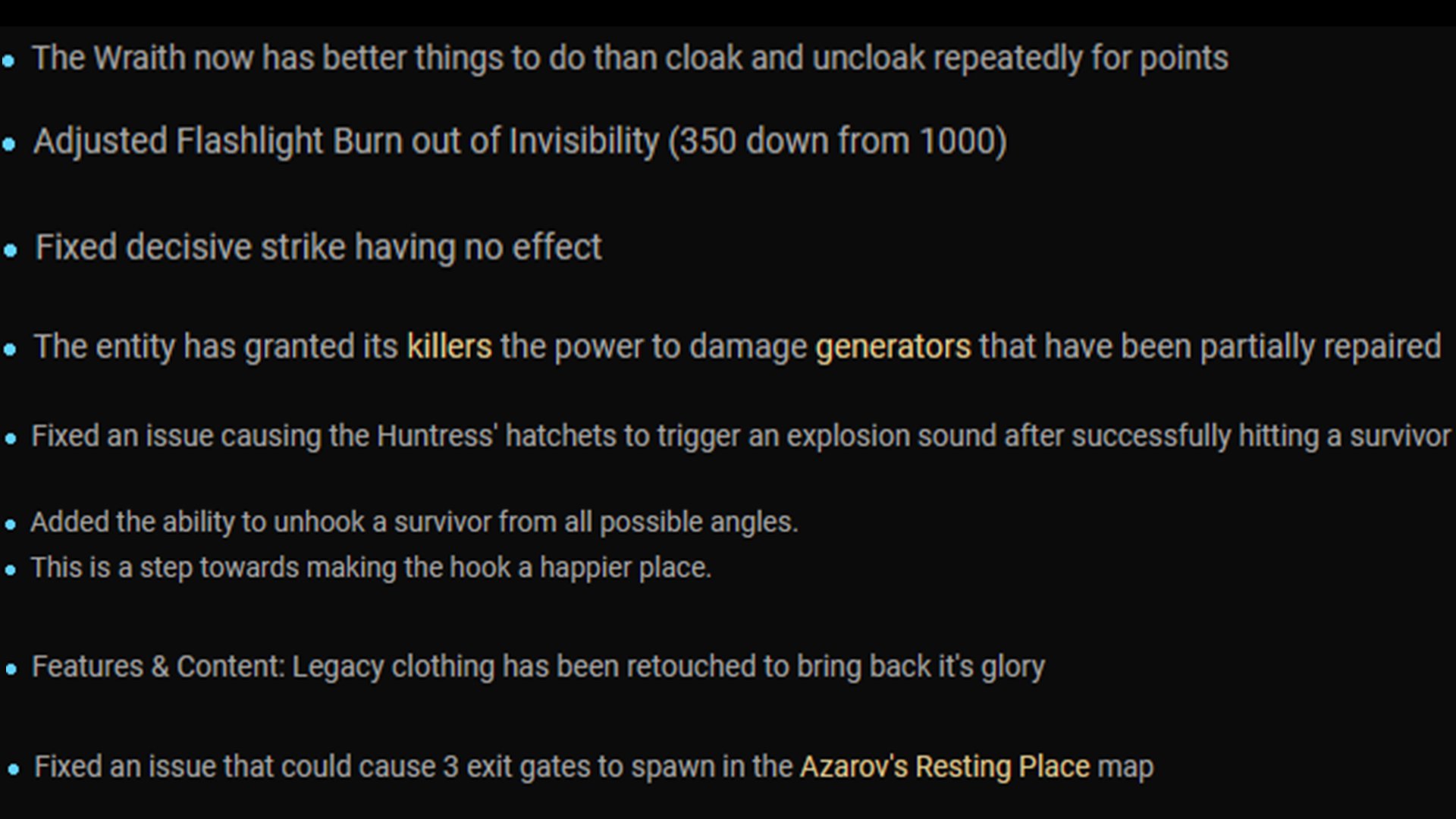 MrMadMask on X: &ldquo;I was browsing through some old DbD patch notes 