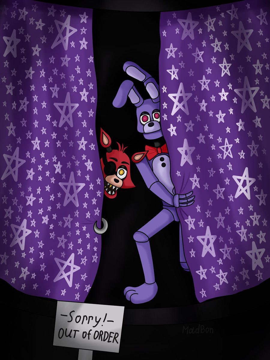 M4dBon's tweet photo. Foxy and Bonnie in the pirate cove) 
#FNAF #FiveNightsAtFreddys https://t.co/MuIVCJiMKy