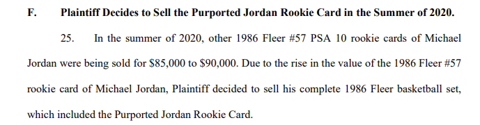 Two years later, Spence saw the prices of similar PSA 10 cards were selling for $85,000-$90,000, and therefore decided to sell his card for quite a hefty profit.To do so, he retained Memory Lane to auction the card for him.