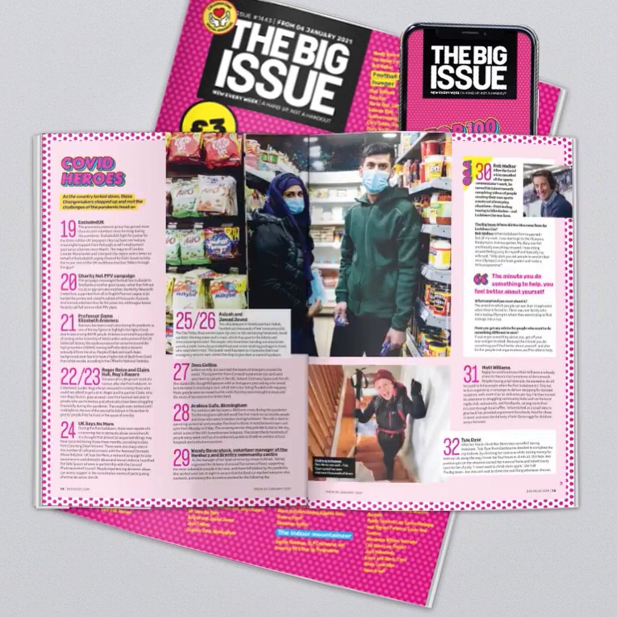 I am in awe to be featured in The Big Issue Top 100 Changemakers Issue for 2021. Filled with the most incredible people, I can hardly believe my name is there at number 27. Thank you @BigIssue