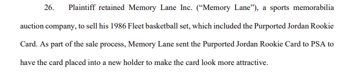 Memory Lane suggested that as part of the process, the card should be placed in a new holder to make it more attractive.You can guess what happened next.