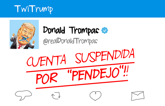 MadreSolteraCda's tweet photo. TwiTrump Cuenta suspendida:
https://t.co/qYait92do4
#twittertrump #TwitterTrumpBan #TwitterTrumpremoved https://t.co/Fy8HdEy0lz