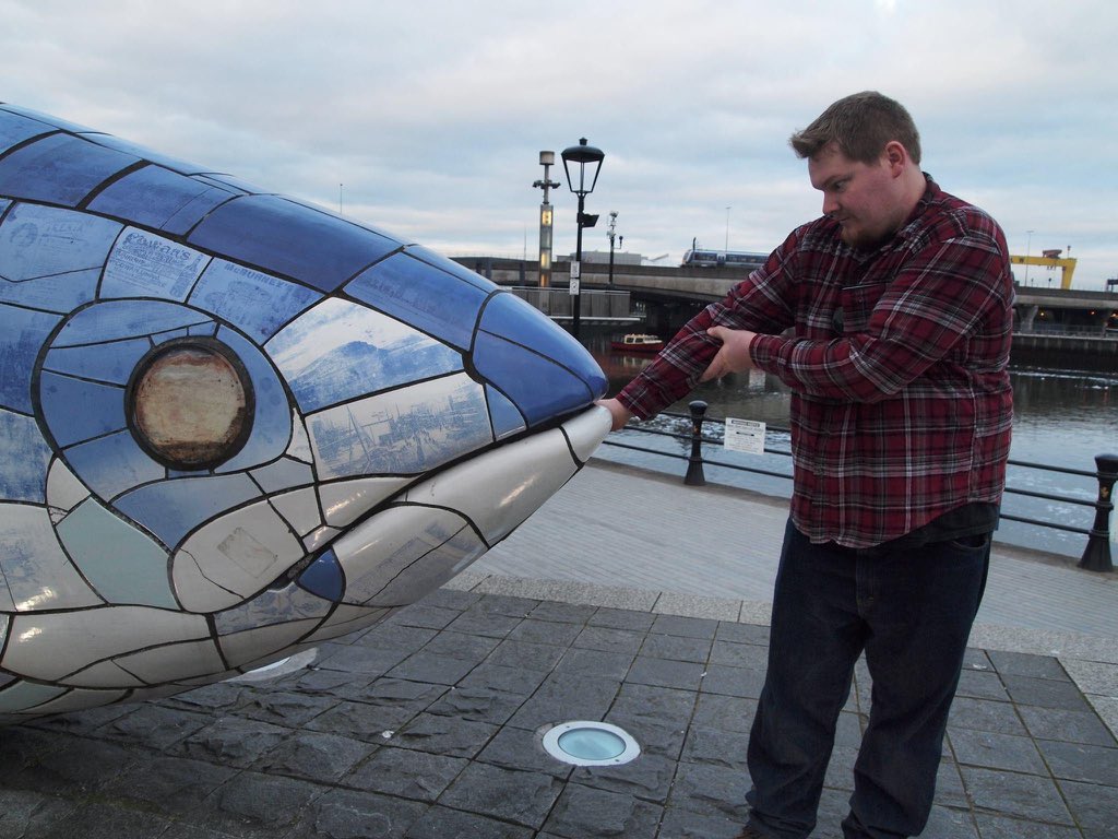 We also met a giant fish, ate a delicious meal at Made in Belfast and drank Guinness at the Crown Liquor Saloon (I think Calvin got most of my Guinness too).