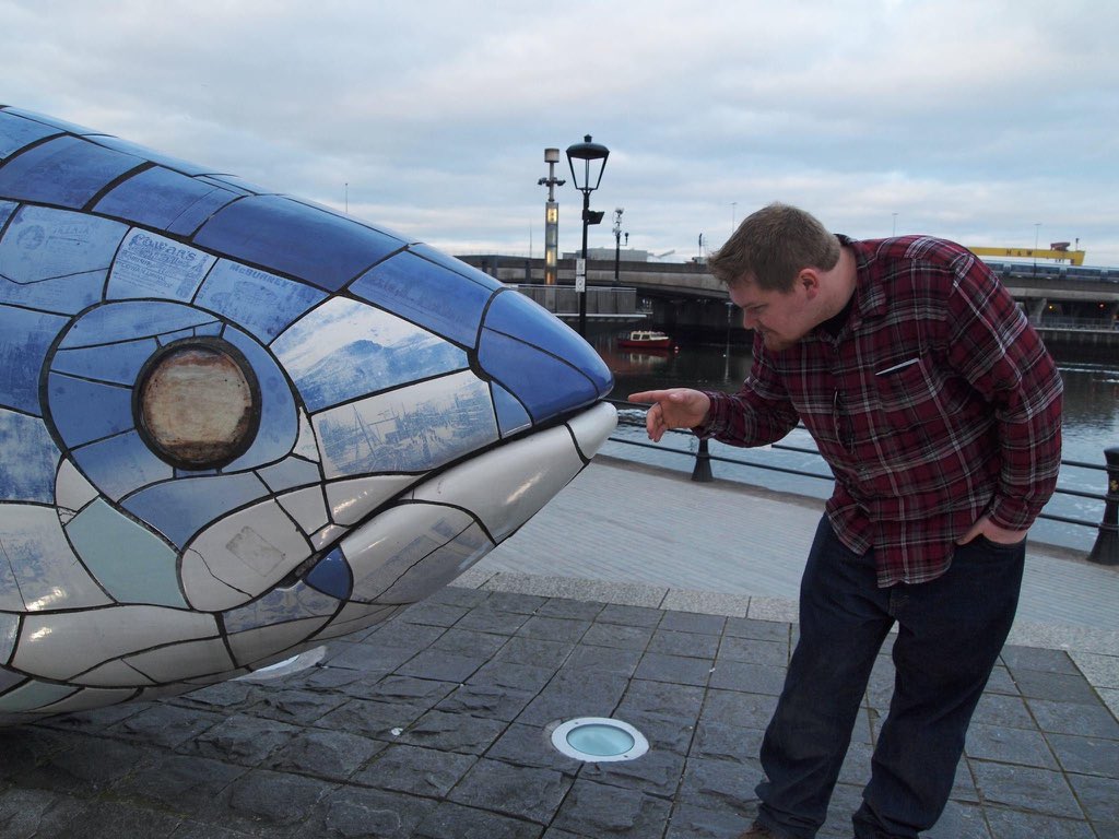 We also met a giant fish, ate a delicious meal at Made in Belfast and drank Guinness at the Crown Liquor Saloon (I think Calvin got most of my Guinness too).