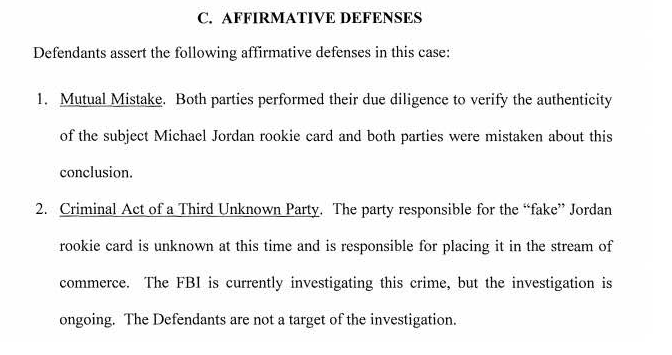 For the most part, the answer simply "denies" each of Spence's claims (it does not need to go into any additional detail at this time), BUT, what I found most interesting was the affirmative defenses that were pled:1) Mutual mistake and 2) criminal act of unknown third party.
