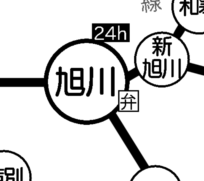 これ「ハイウェイマップでスタンドが終夜営業してる所」みたいだな・・・ 