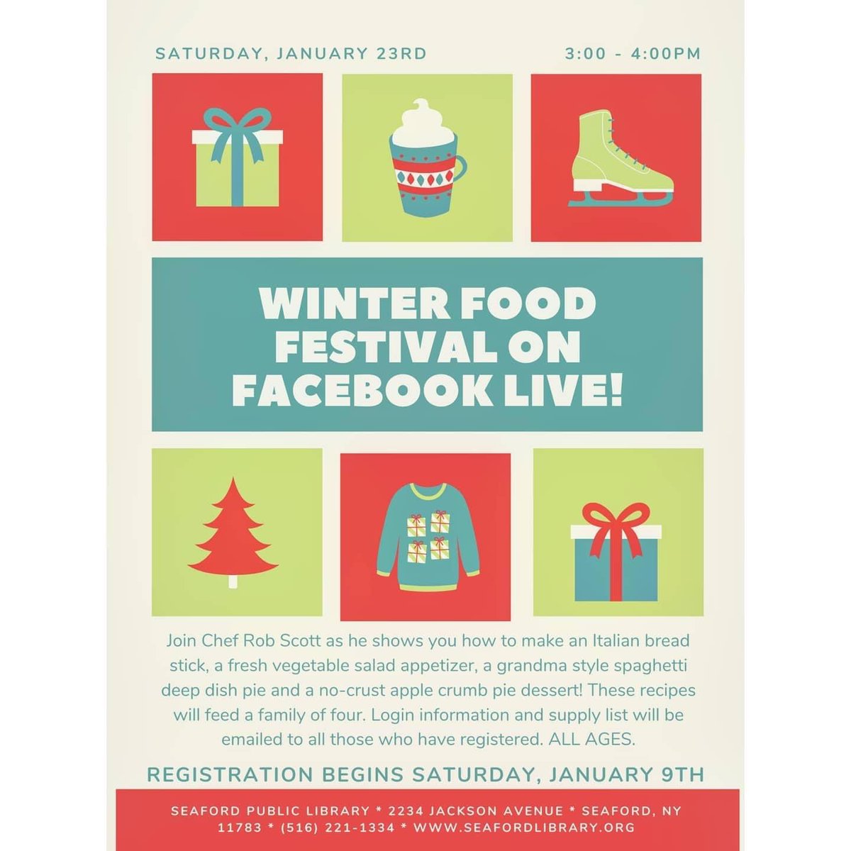 splchildrenslib's tweet photo. Registration for Winter Food Festival is now available on our Seaford Events calendar at https://t.co/J2X97Kgmbf
π₯ππ₯§
#splchildrens #seafordpubliclibrary https://t.co/b67GC3KDJs