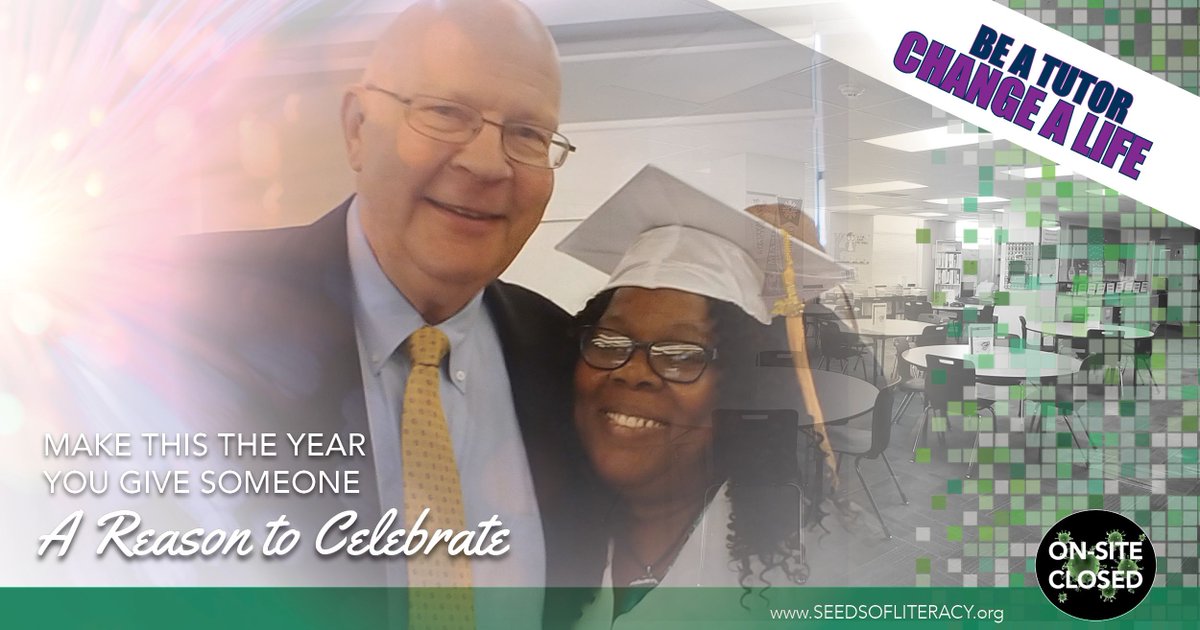 seedsofliteracy's tweet photo. Make THIS the year you give someone a reason to celebrate! Be a volunteer adult literacy tutor in the Seeds' VIRTUAL classroom (online by phone &amp; video). Free training is provided, learn more: https://t.co/hKh2K7j9vt

#Volunteer #NewYearNewYou #MakeADifferene #BeATutor #AdultEdu https://t.co/ezEZsDMk80