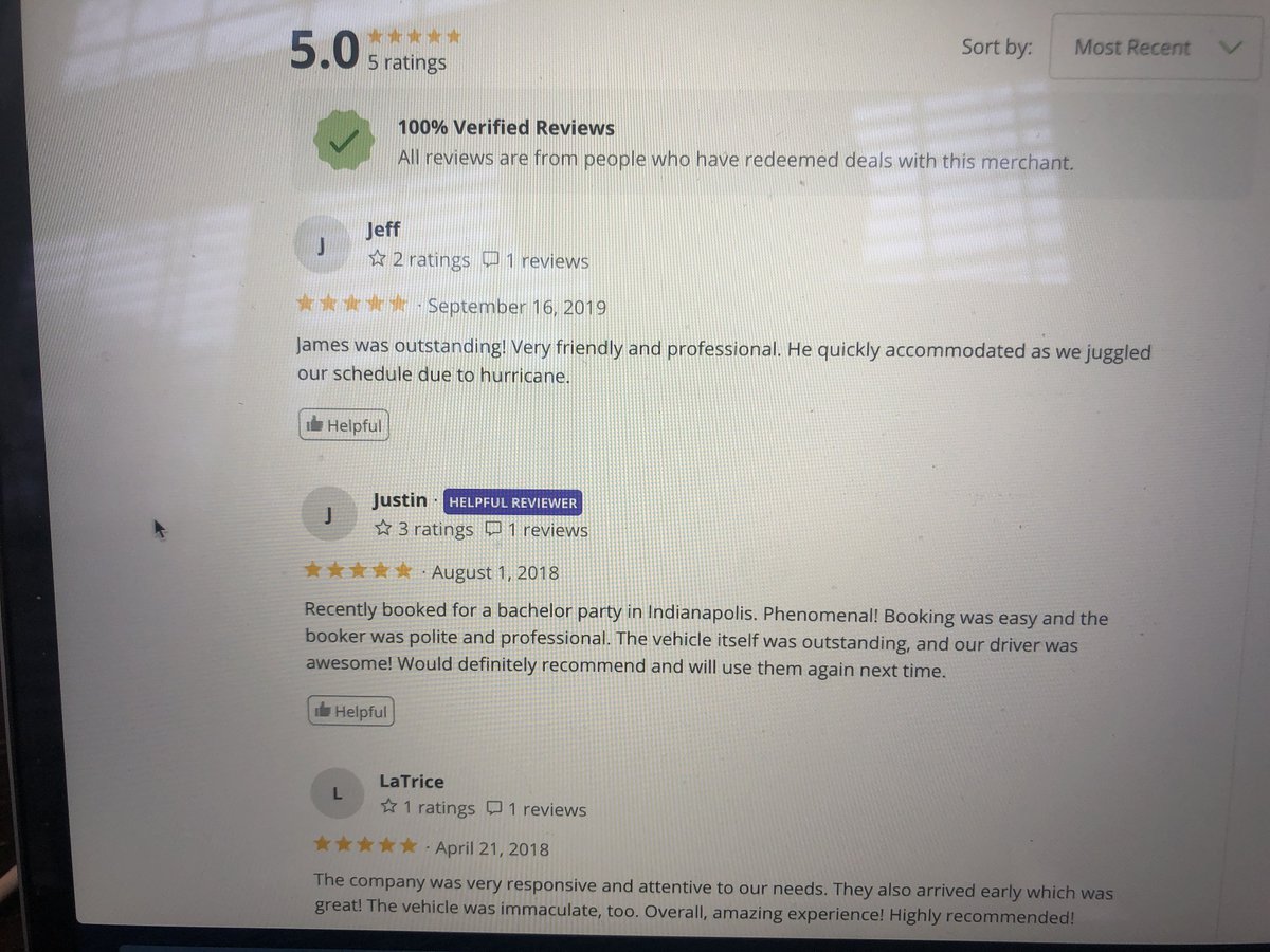 LuxuryByDB's tweet photo. Do you know what your customers are saying about your business? Thank you friends! Provide great service...the money will come! @LuxuryByDB #Groupon #IND #IndyAirport #Sedan #SprinterBus #LuxuryTransportation #VisitIndy https://t.co/L79R57Ijrp