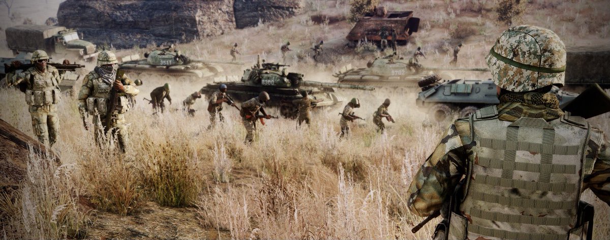 Victorfvt1's tweet photo. « Dust »
Iranian soldiers observing a Molatian military convoy during a conjoint exercise - Molatia (Isla Duala), 2019
#Arma3 #Molatia #IslaDuala https://t.co/L6UWWi4zwO