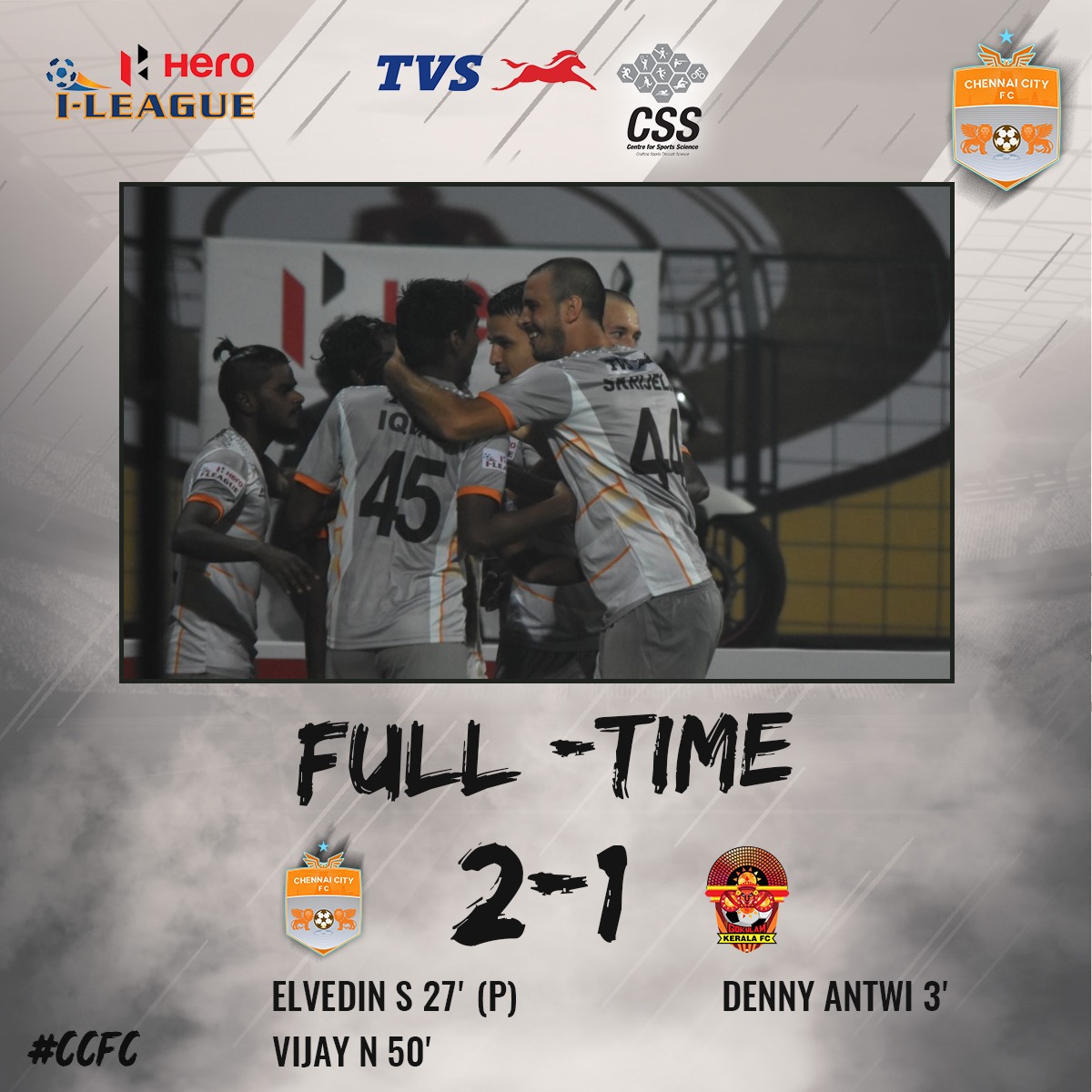 ChennaiCityFC's tweet photo. Great team effort to pull of a great win. We are off to a winning start to the campaign 🕺🔥💪
#CCFC #ChennaiCityisBack #GKFCCCFC #Leagueforall #ILeague https://t.co/mftNj1uc1T