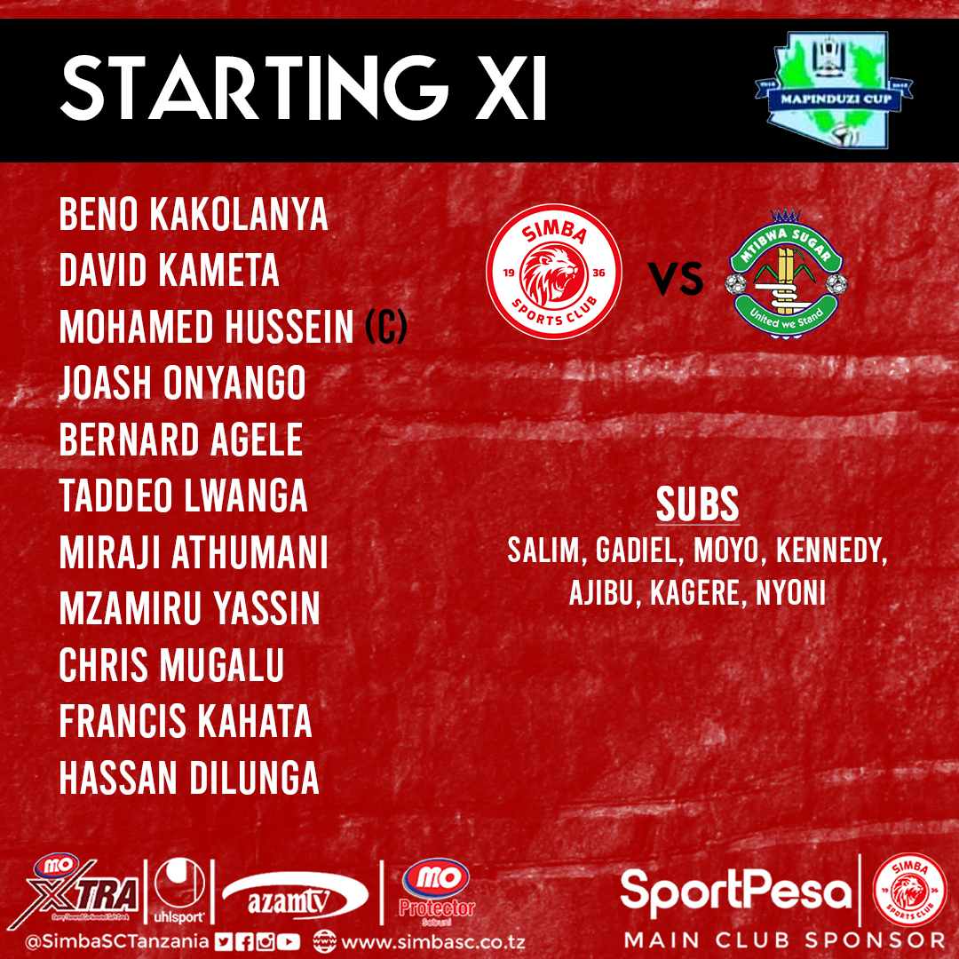 SimbaSCTanzania's tweet image. Makamanda ambao wataanza leo dhidi Mtibwa Sukari. #MapinduziCup #NguvuMoja