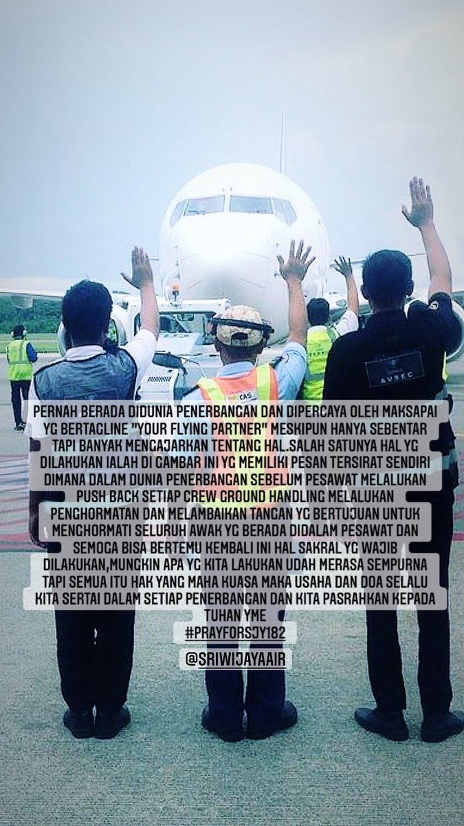 Ngena banget sih baca ini😭 

#SJ182 #PrayForSJ182 #PrayForSriwijayaAir