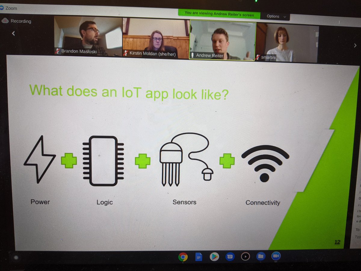 MNCodes's tweet photo. Huge shout out to Andy Reiter of @digidotcom for sharing about #IoT with our #mncodes Cohort group today - great info, fun applications and love the message that everyone is an inventor!! #csforall #k12codes https://t.co/5salBujIQM
