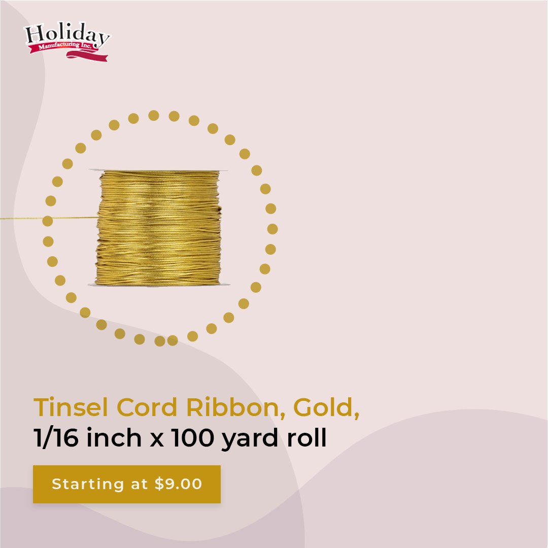 Holidaybows's tweet photo. Put the finishing touches on your decorations with our wholesale Tinsel Cord in Gold. It's perfect for securing bows and other ornaments. Available in 100 yards roll. Limited Availability. Order today! https://t.co/DdKpKkS5Cv

#ribbonlover #stripedribbon #goldribbon #wireribbon https://t.co/vfcea8wDCq
