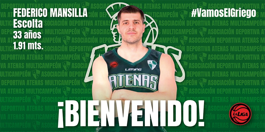 Atenas_oficial's tweet photo. 🏛️#Atenas - @LigaNacional 🏀

Mansilla refuerza el perímetro

El escolta, de reciente paso por Platense, se suma al plantel para afrontar lo que resta de la temporada.

La Info 👇🏻
🔗 https://t.co/rjIg9GRh91

#VamosElGriego💪🏻 https://t.co/qbunGXB7Od