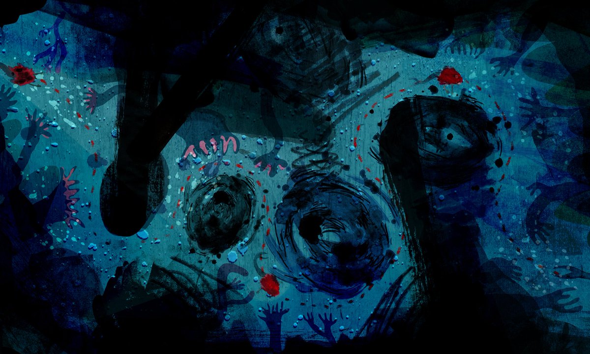 8/9 A treacherous journey to the sea witches lair, this one's all about the atmosphere... 
#thelittlemermaid #kidlit #kidlitart #hanschristianandersen #art #artist #illustratedbook #illustrator #bookart