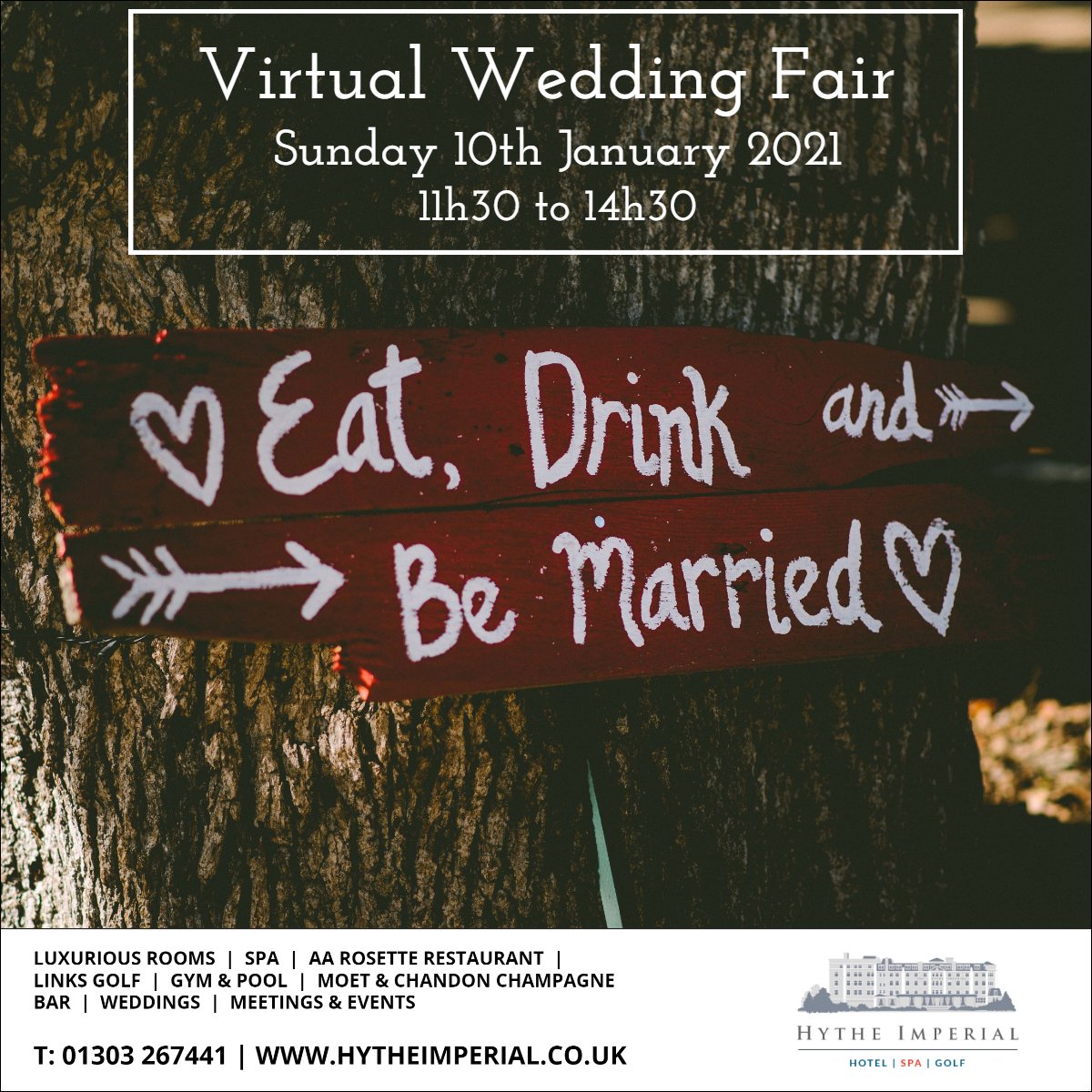 HytheImperial's tweet photo. Join us tomorrow when we kick start the 2021 wedding season with our first Virtual Wedding Fair of the year https://t.co/VQCH94gQXe

1 day to go!

#VirtualWeddingFair #WeddingFair #WeddingVenue #2021Weddings #2022Weddings #2023Weddings https://t.co/UgLALJekQF