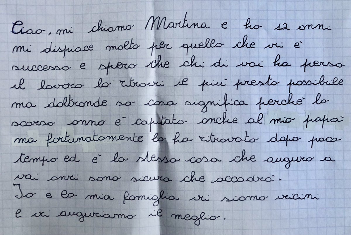 Andrea_Donega's tweet photo. Nel giorno del #TrumpBanned la #solidarietà vince ancora: Martina,12 anni, ha voluto esprimere con una lettera sua vicinanza a donne e uomini della #Voss.Quando il cuore puro dei bimbi batte il ritmo della solidarietà,abbiamo già vinto! Firma la petizione https://t.co/UIAkLktPIy https://t.co/zMGUU7Nfpi