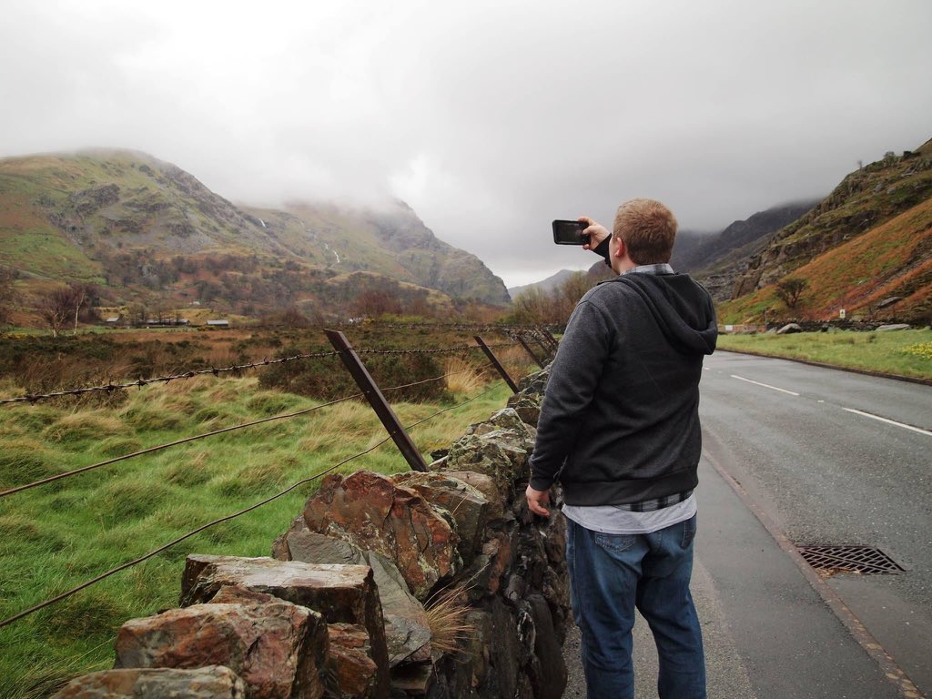 Calvin got his first taste of Snowdonia and it was love at first sight (his jeans didn't love the mud at the bottom of that big rock quite so much).