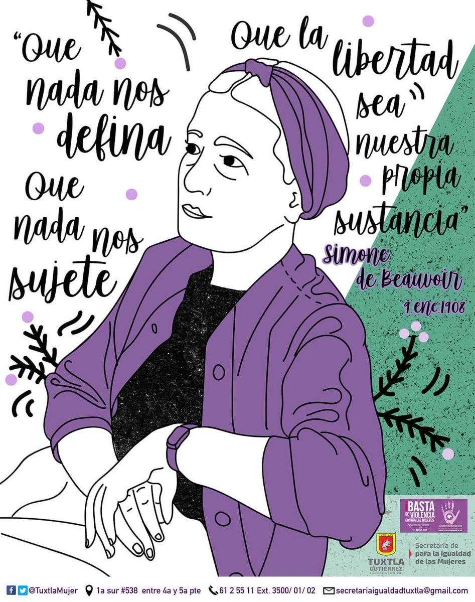 TuxtlaMujer's tweet photo. #UnDiaComoHoy Nació Simone de Beauvoir en París, y sería su 112 aniversario de nacimiento. Fue clave para el feminismo desde su obra 'El Segundo Sexo'.

Escribió novelas, ensayos, biografías y monográficos sobre temas políticos, sociales y filosóficos.

#SimoneDeBeauvoir https://t.co/zCDprddpQa