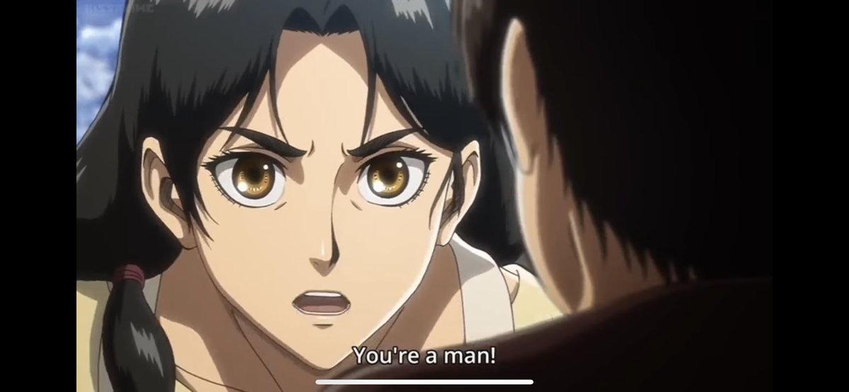 1. In season 2,we see a flashback of a conversation between Eren and his mother, where Eren finally understands how Mikasa always saves him, he tries to be more understanding of her and wants to save her in return of her kindness,also by being there for her.
