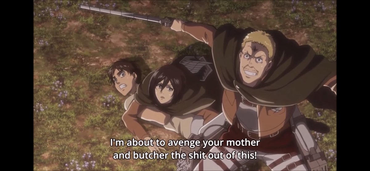 9. But, Hannes gets in the way of Dina, the titan,as Hannes felt that he had to protect the kids he cherishes from his past memories, but he felt as if he owed Eren’s mother, this last opportunity.