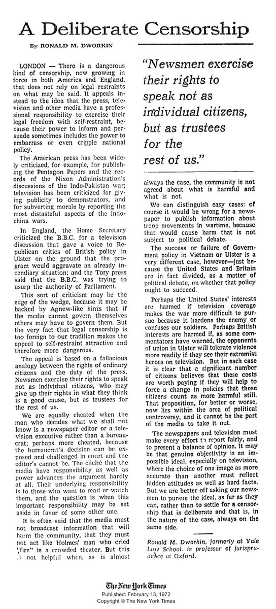 Editors have no business deciding what to keep out of view. It’s worse when an editor rather than a government agent suppresses information, for the government can be exposed and challenged in court.
