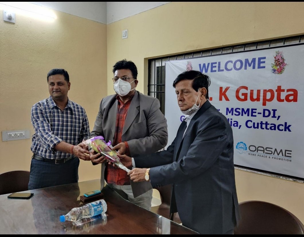 OASME_Odisha's tweet image. Mr. P.K Gupta Director @msmedicuttack visited OASME today. He discussed about the latest issues faced by MSEs in Odisha. He also reviewed the status of #EngineeringCluster promoted by OASME. He offered his full support to promote #MSMEs in Odisha.

@MsmeDepartment 
@minmsme