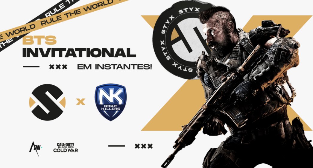 COD | BTS Invitational by <a href="/ArenaOnOficial/">ArenaOn</a>

Hoje temos BTS Invitational, o primeiro degrau da temporada Cold War e nosso primeiro adversário é a equipe da <a href="/NKeSports_/">Night Killers</a>, as 14h.

Contamos com a torcida de todos

#RuleTheWorld 🙅‍♂️