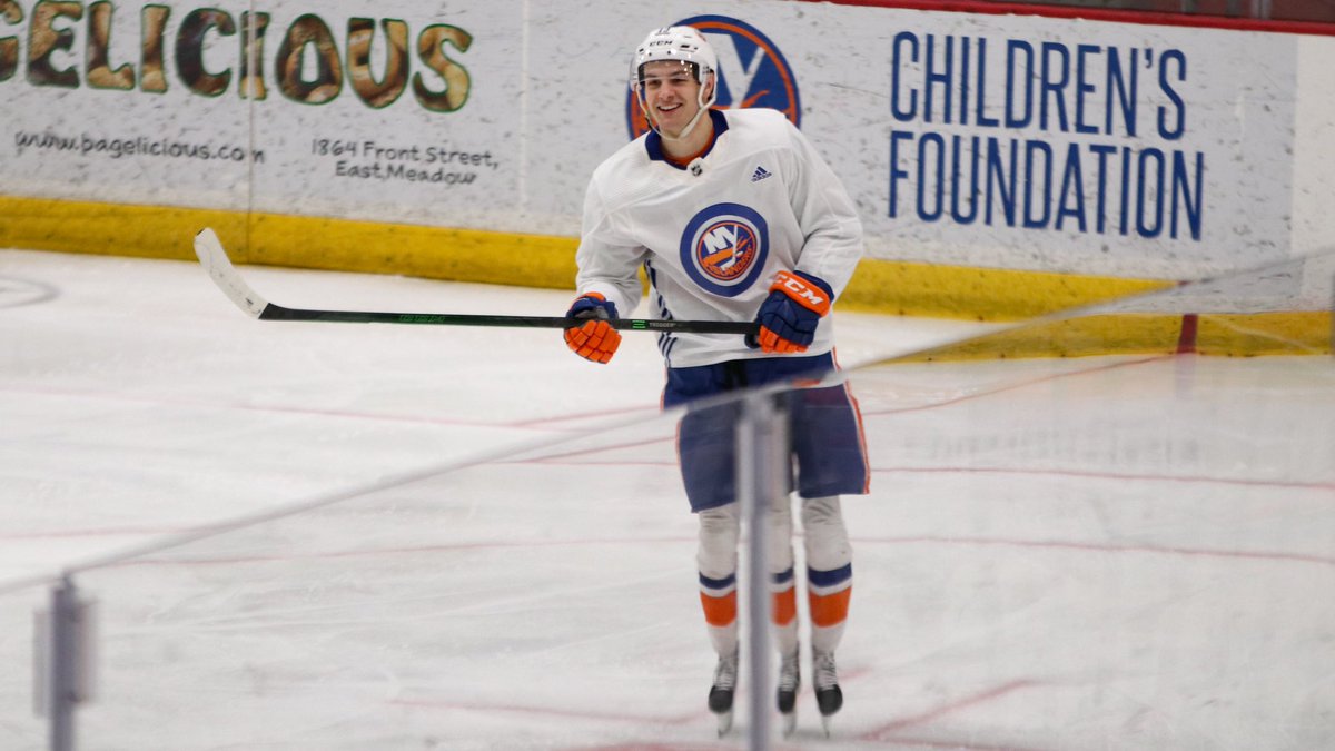 NYIslanders's tweet photo. We have a new addition to today’s scrimmage... 👀 https://t.co/PcwRXUHOnq