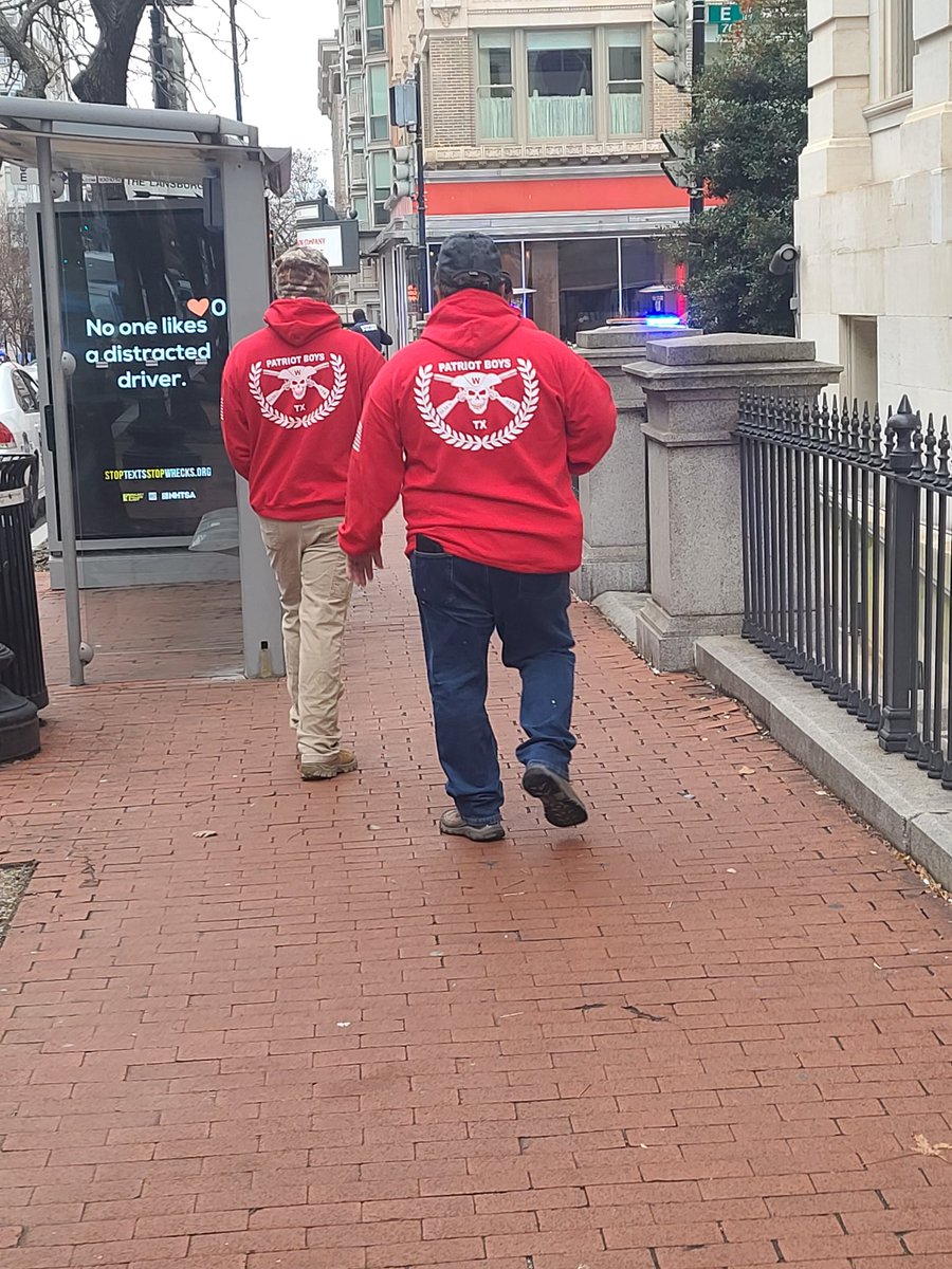 While walking past down 7th street I saw a group of men in red hoodies that were very sus. One appeared to be obviously conceled carrying. They were from North Texas "patriot boys" group. The one carrying vacations during Thanksgiving in Gatlinburg TN every year. 8/