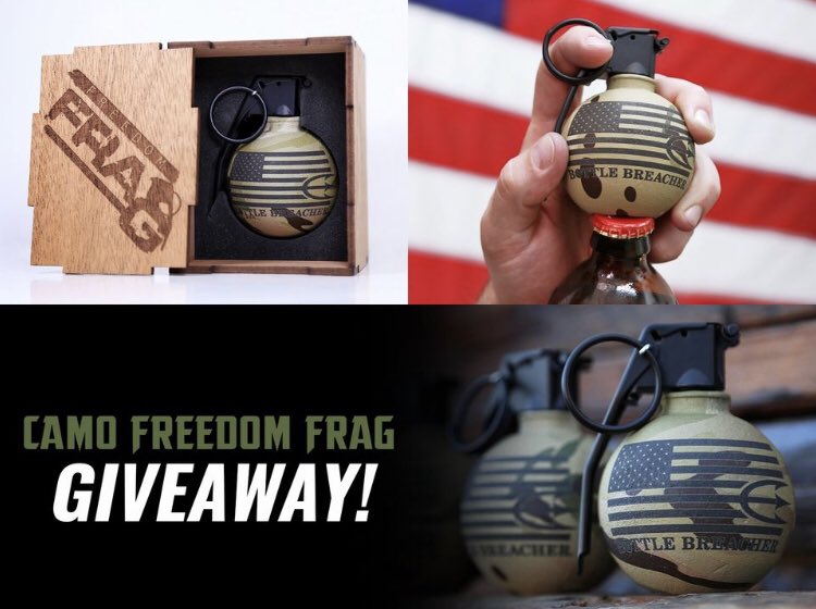 bottle_breacher's tweet photo. NEW Camo Freedom Frag Giveaway! 💣 RT + TAG FRIEND + ENTER HERE: https://t.co/gCrf0fiMyF #GiveawayAlert #camo https://t.co/bVBzOURSla