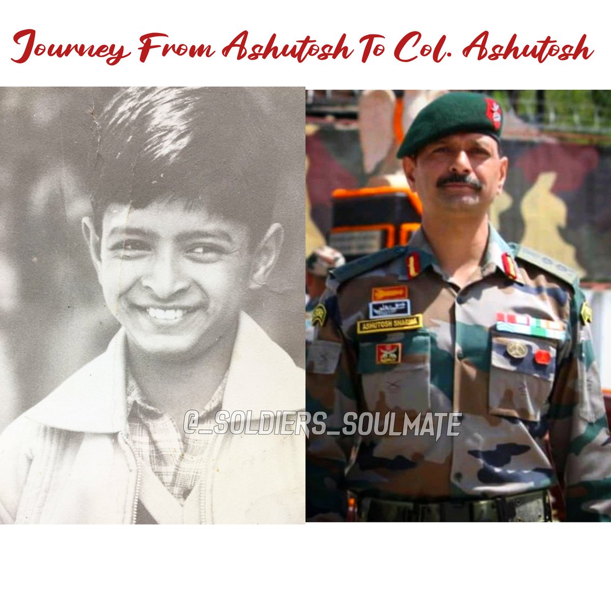 thesahilchandel's tweet photo. Journey From Ashutosh To Col. Ashutosh ♥🇮🇳
. 
. 
#JaiHind🇮🇳 
#21RR #IndianArmy #colashutosh https://t.co/ZZDbKqinSQ