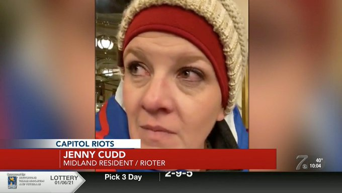 welshope's tweet photo. Jenny Cudd ,
 On Wednesday she said "I would do it again , But next time I will bring a gas mask "
Yesterday as the FBI dragged her from her Mothers basement she screamed " I was only watching , I never went in "
That excuse didn't work at Nuremberg and I doubt it will in DC ! https://t.co/bvUs9juI55