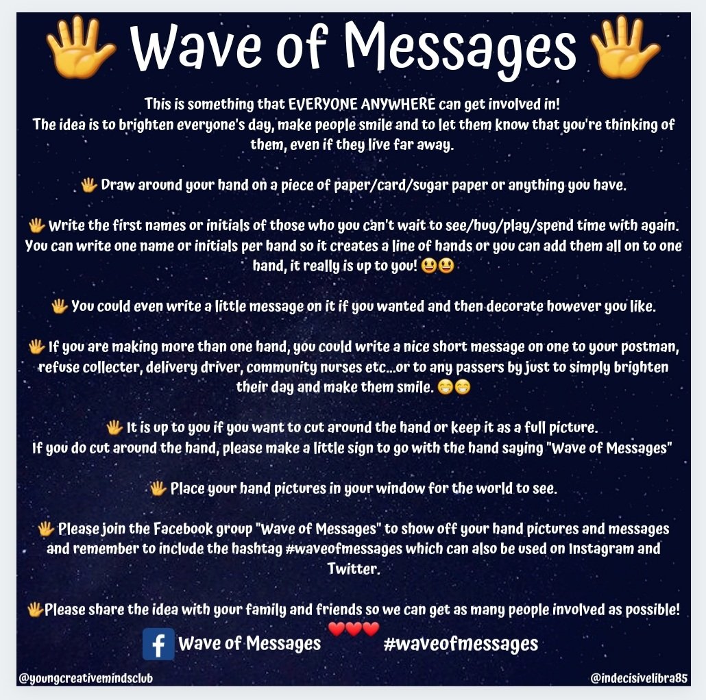 YoungCreativeMC's tweet photo. I made a #Pumpkin #trail group for my #local area in #September which became very #successful &amp; lots of people #joined in! I've now come up with "Waves of Messages" which is something #everyone #anywhere can #getinvolved in! 
#waveofmessages #joinin #smiles #hands #happy #share https://t.co/hNzhqkS0UD