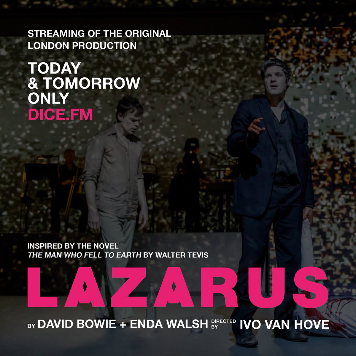 Lazarus_Musical's tweet photo. Streaming tonight 7pm GMT / 8pm CET and then 6pm PST / 9pm EST
Have you got your tickets?
https://t.co/KQzO6X4T5w
#DavidBowie #HappyBirthdayDavidBowie #BowieForever #Lazarus #lazarusmusical #ivovanhove #michaelchall #michaelesper https://t.co/JpODmMWZnj