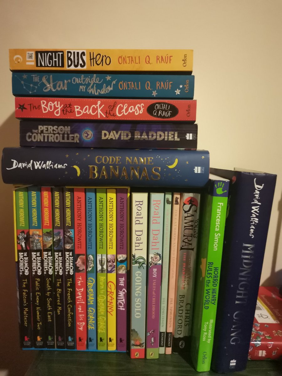 MrTowers17's tweet photo. The books for #lockdown reading are coming together, hopefully possible to read to my students too! 📚 @davidwalliams @OnjaliRauf @_Reading_Rocks_ #reading #books #bookworm https://t.co/mIRug3szfG
