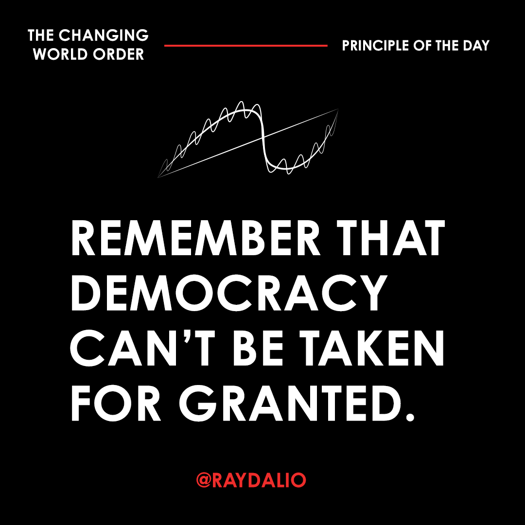 History has shown that when there is a lot of conflict it is easy to slip from orderly democracy into disorderly anarchy and then into autocracy. For example in the 1930s, four major democracies—Germany, Japan, Italy, and Spain—all went down that path. (1/2)