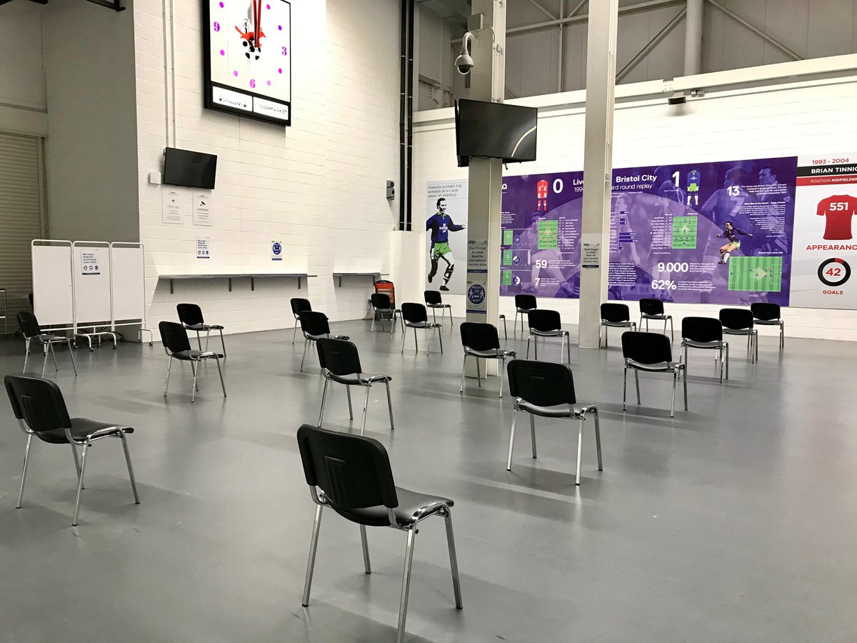Bristol's Ashton Gate Stadium is ready to welcome its first COVID-19 vaccination patients next week.

Remember, when its your turn for vaccination you'll get a letter inviting you book. Please don't turn up without a booked slot. 

<a href="/ashtongatestad/">Ashton Gate Stadium</a> @BNSSG_CCG <a href="/NHSEngland/">NHS England</a>