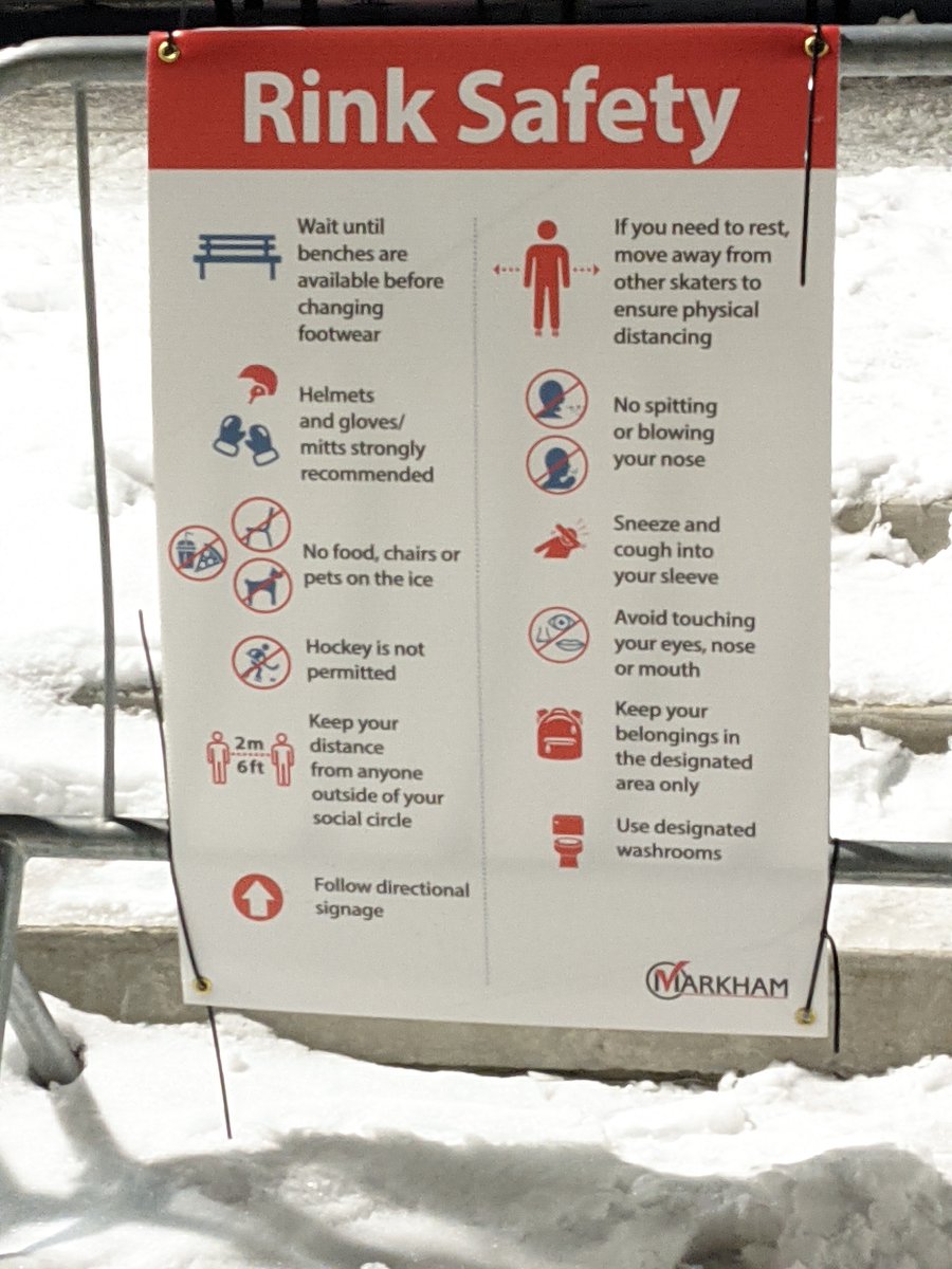 visitmarkhamca's tweet photo. The Markham Civic Centre Outdoor Rink: Safety Rules
💛 Please follow these rules when you book a skate. Keep your distance, wear a mask, and if you don't feel well don't go!
⠀⠀
#visitmarkham #markhamsafe #getoutsidemarkham https://t.co/ucAt019r54