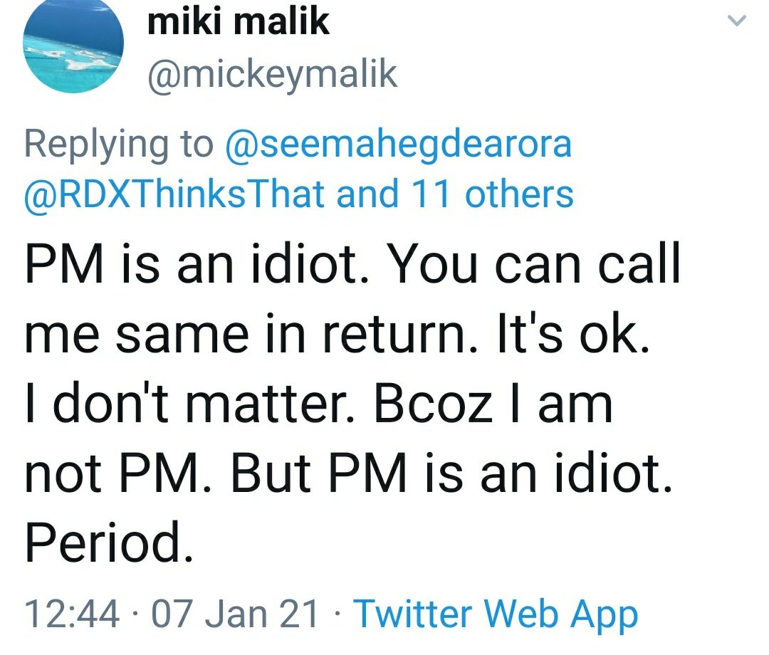 RoflGandhi_'s tweet photo. This is the tweet for which he has been sacked. Though in his tweet he didn't even mention which PM is an idiot, but I think @goairlinesindia understands that which PM is an idiot. https://t.co/D8MDhb88aM