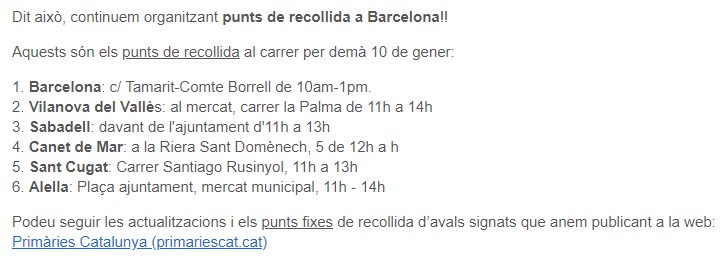anna_arque's tweet photo. INFORMACIÓ
· Punts de recollida demà diumenge 10 a Barcelona
· Punts centralitzats on fer arribar totes les signatures demà 10 al vespre
Visiteu la web per descarregar el full d'aval, el certificat d'Auto responsabilitat i justificant desplaçament https://t.co/fX3yQoggq8 #FemHo https://t.co/cSbZNZ6L6b