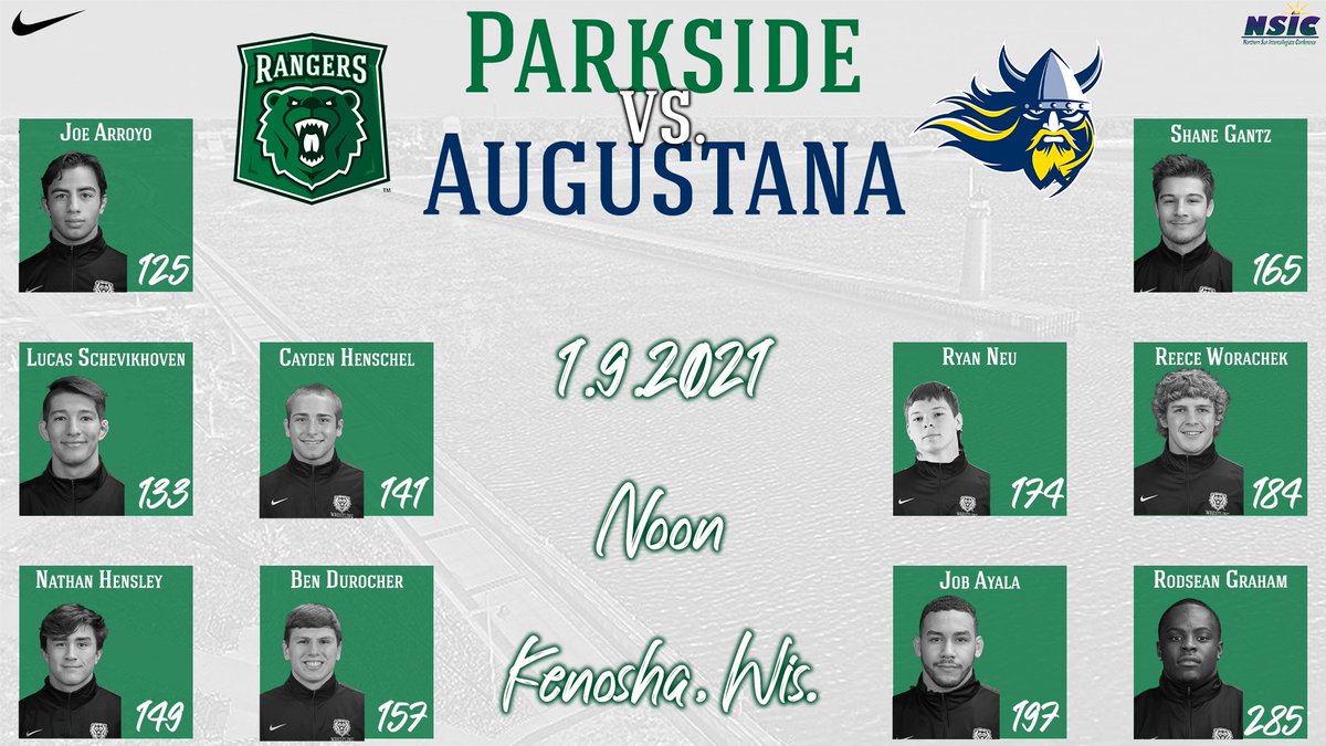 RangerAthletics's tweet image. Here's the starting lineup for @PsideWrestling  today against Augustana! #DefendTheDen