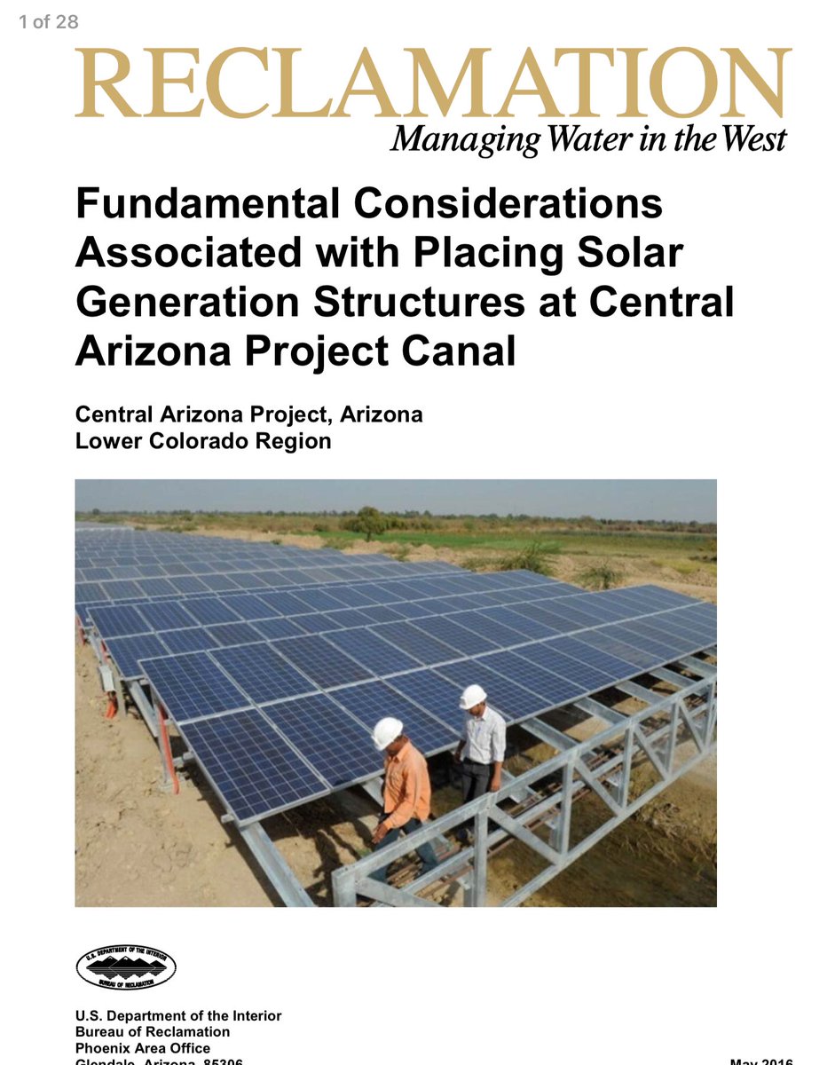 Encouraged by the success of solar canal in India, State of Arizona commissioned a study to place similar solar panels on the Central Arizona Project Canal https://www.usbr.gov/main/qoi/docs/09.27.2016%20Placing%20Solar%20Generation%20Structures%20Over%20the%20CAP%20Canal%20final%20.pdf