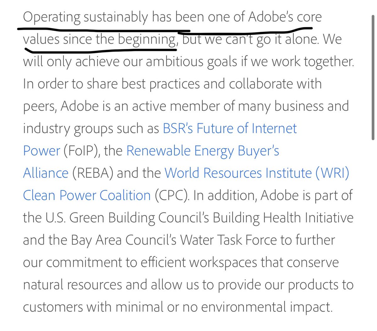 Quick info about some of  $STPK/Stem’s partners: (5/6) $ADBE/Adobe: “Operating sustainably has been one of Adobe’s core values since the beginning”. Key partner from a longterm perspective imo. https://www.adobe.com/corporate-responsibility/sustainability/energy-conservation.html