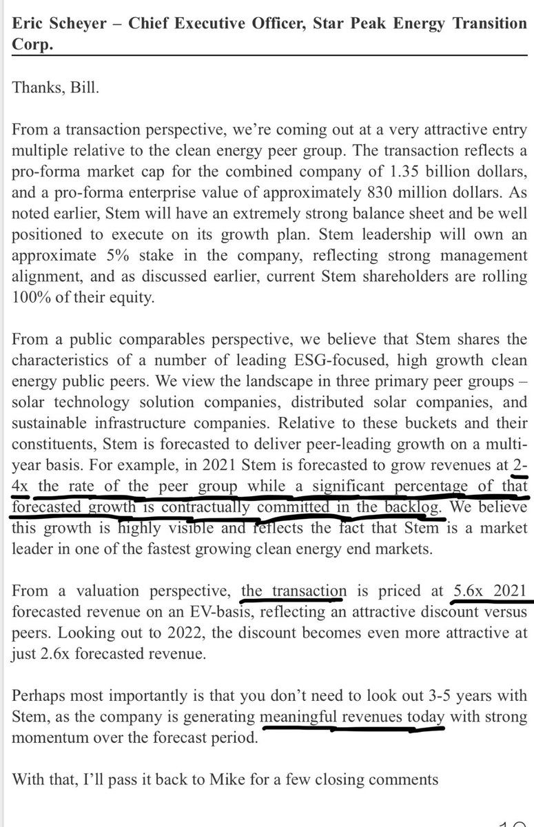  $STPK bit more about  $STEM:- Addresses a $1.2 trillion market (opportunity)- Possible great longterm investment due to all of it’s potential/history- $525 million in cash- From conference call/SEC filing. Management combination is great imo https://sec.report/Document/0001104659-20-132221/