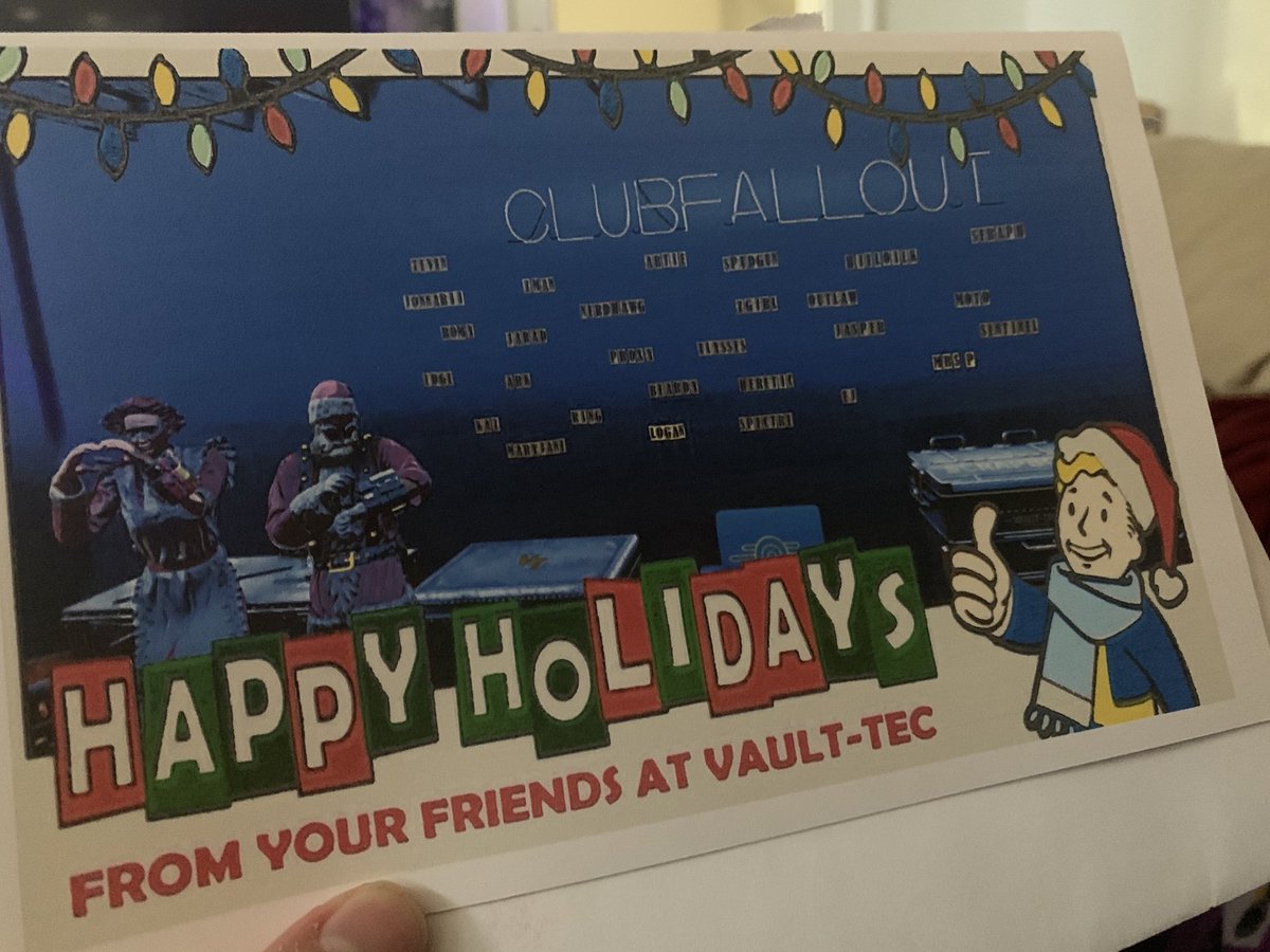 MrsP123's tweet photo. 🎵We just got a letter (3x) 🎵

Yep arrived today!!! 

Thank you @egyptianruin I love the mothman sticker and the card! 

Thank you @Kaleana_ and @DreadpirateRomy this card is fantastic!! 🤩 #ClubFallout https://t.co/5g4O1dx7vS