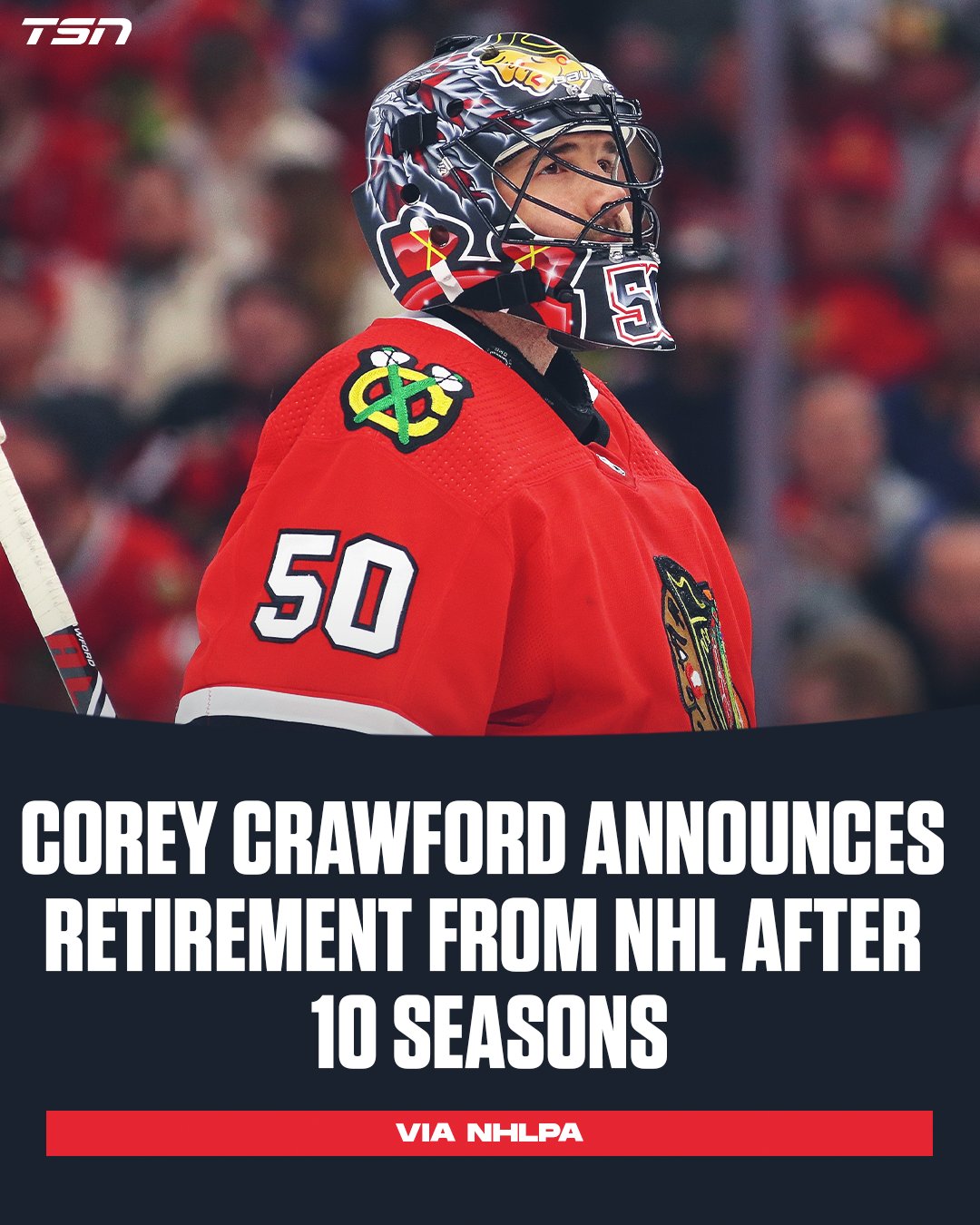 Corey Crawford retires from the NHL (Updated)