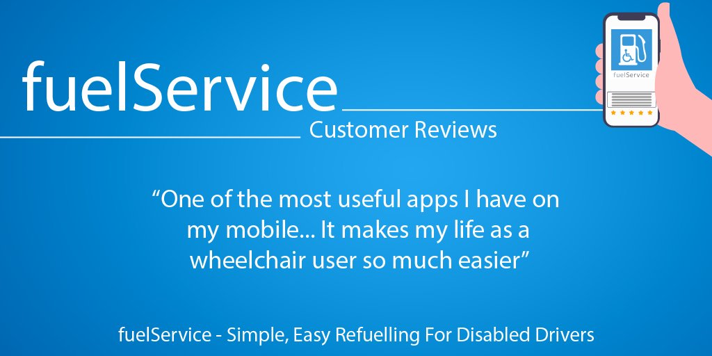 fuelservice's tweet photo. Another 5* review on our app store! 🌟
Our app can be download from https://t.co/SDTOHgo8c9 or by searching for ‘fuelservice’ on your smartphone's app store.
#fuelService #DisabledDriver #ChronicIllness #Disability #Wheelchair https://t.co/GJZzHrI82f